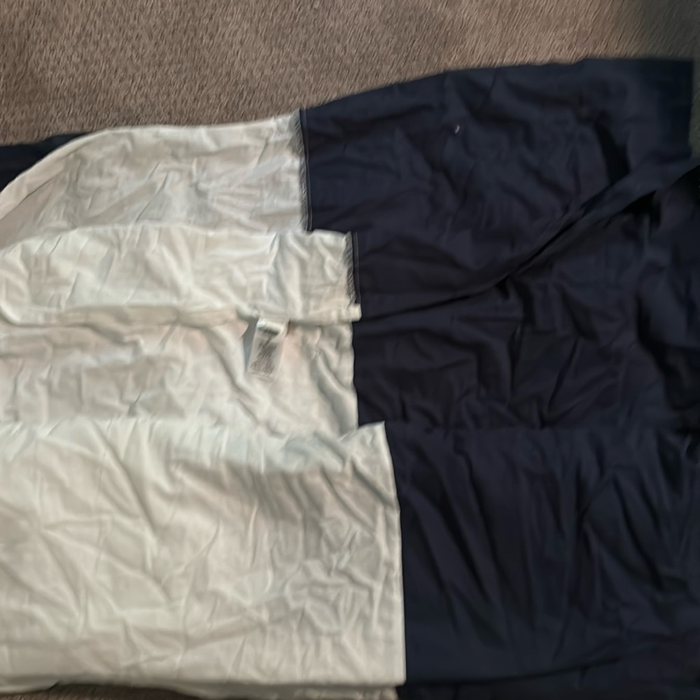 Pb teen navy queen bed skirt